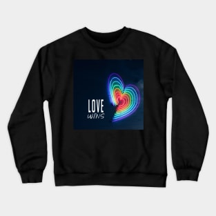 Love Wins Pride Caption Crewneck Sweatshirt